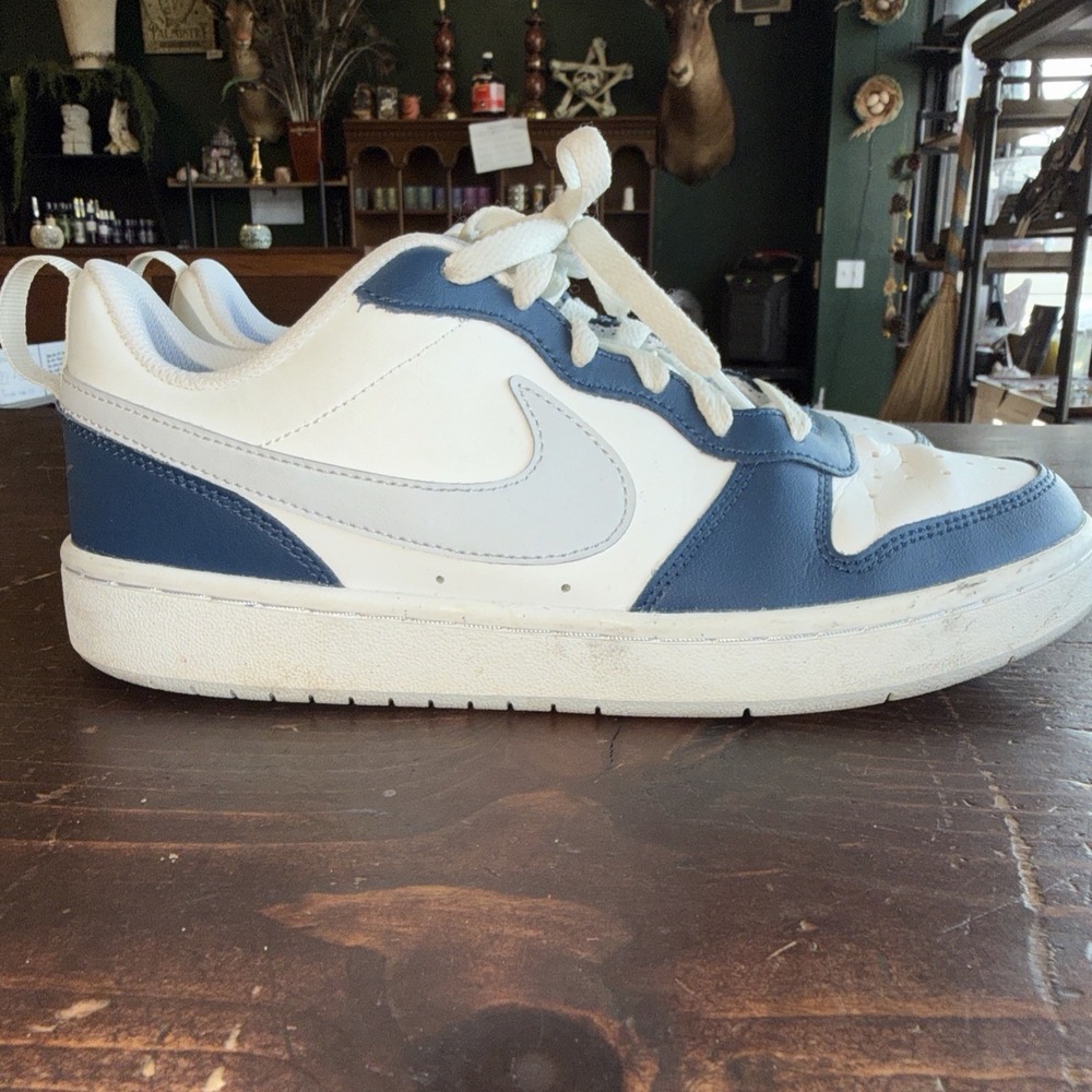 Nike Court Borough Low 2 SE White Valerian Blue Sneaker Shoes Youth Kids Sz 7y - Picture 3 of 8